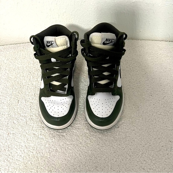 Nike Dunk High (PS) Casual Kids Size 12.5C Shoe White Cargo Khaki DD2314-105 EUC - Picture 4 of 8